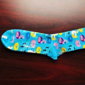 Happy Socks Size 9-11 Combed Cotton Blue